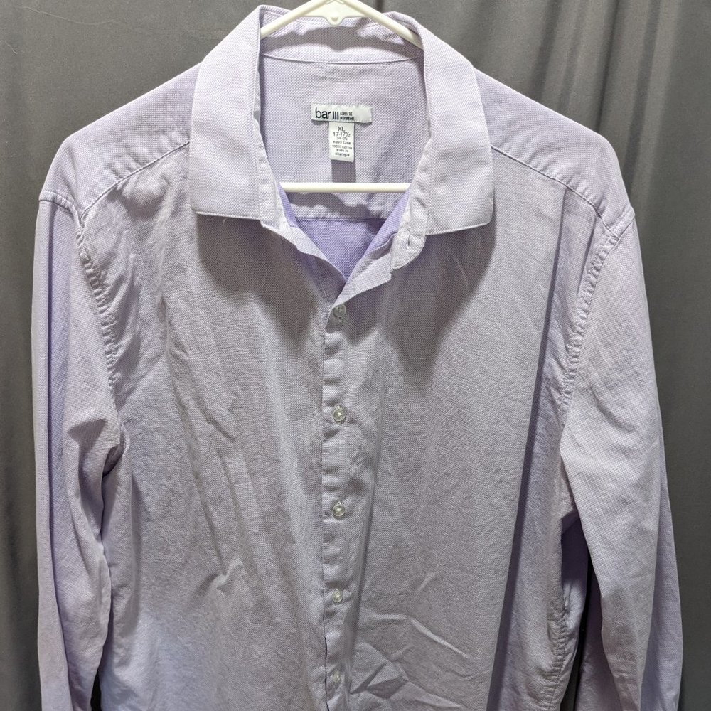 Bar III Slim Fit Stretch Dress Shirt Purple